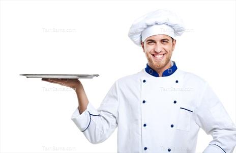 تصویر با کیفیت سرآشپز با پس زمینه سفید 